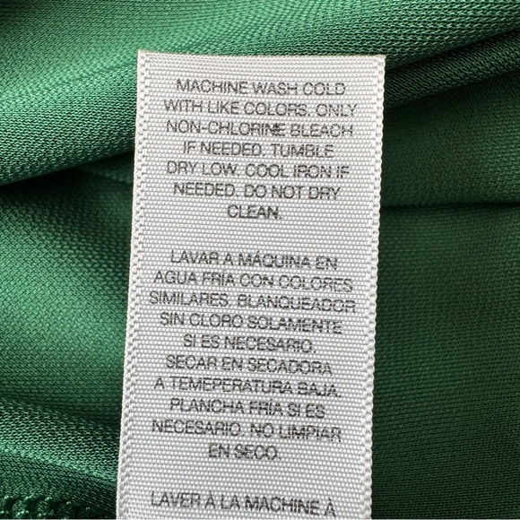 Lark & Ro Emerald Green Jersey Fabric Long Sleeve Wrap Tie Dress Size M - Picture 12 of 15